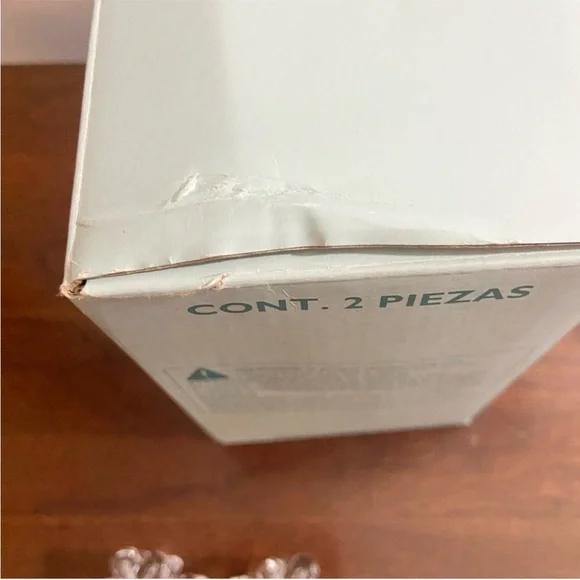 PartyLite Snowflake Crystal Tealight Pair NEW Retired Candle Holder - Picture 5 of 5